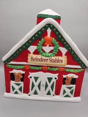 Christmas Reindeer Stables Cookie Jar by Cheryl's Cookies Unboxed
